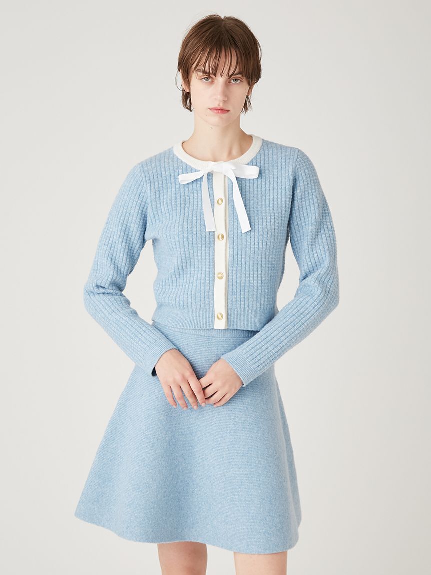 FURFUR「【WEB・一部店舗限定カラー】ボウタイトリムニットセットアップ」|ワンピース|