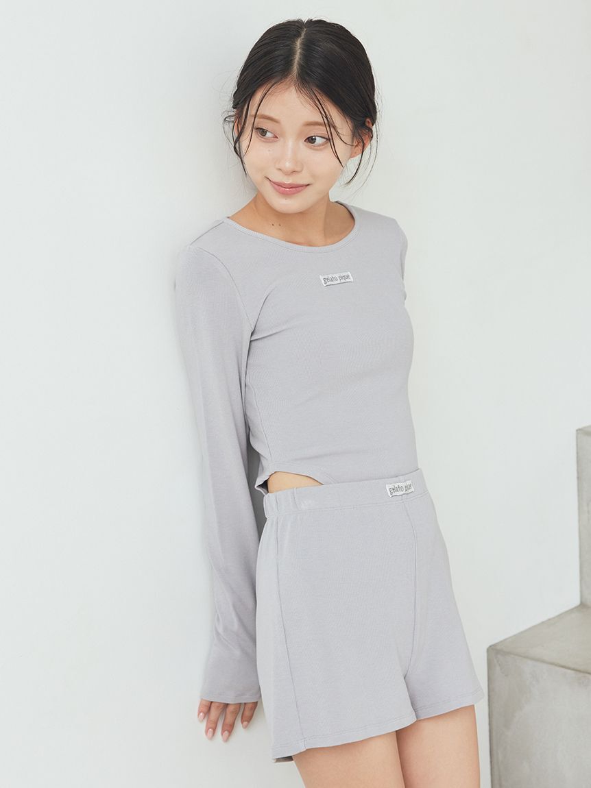 gelato pique「リブレオタードロンT」|ルームウェア|