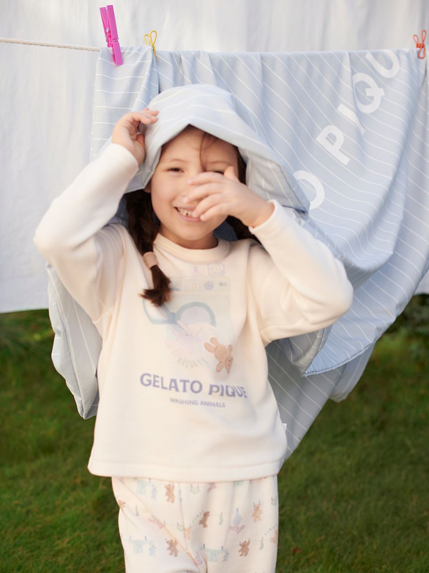 GELATO PIQUE KIDS & BABY「【KIDS】ウォッシングアニマルワンポイントロンT」|ルームウェア|
