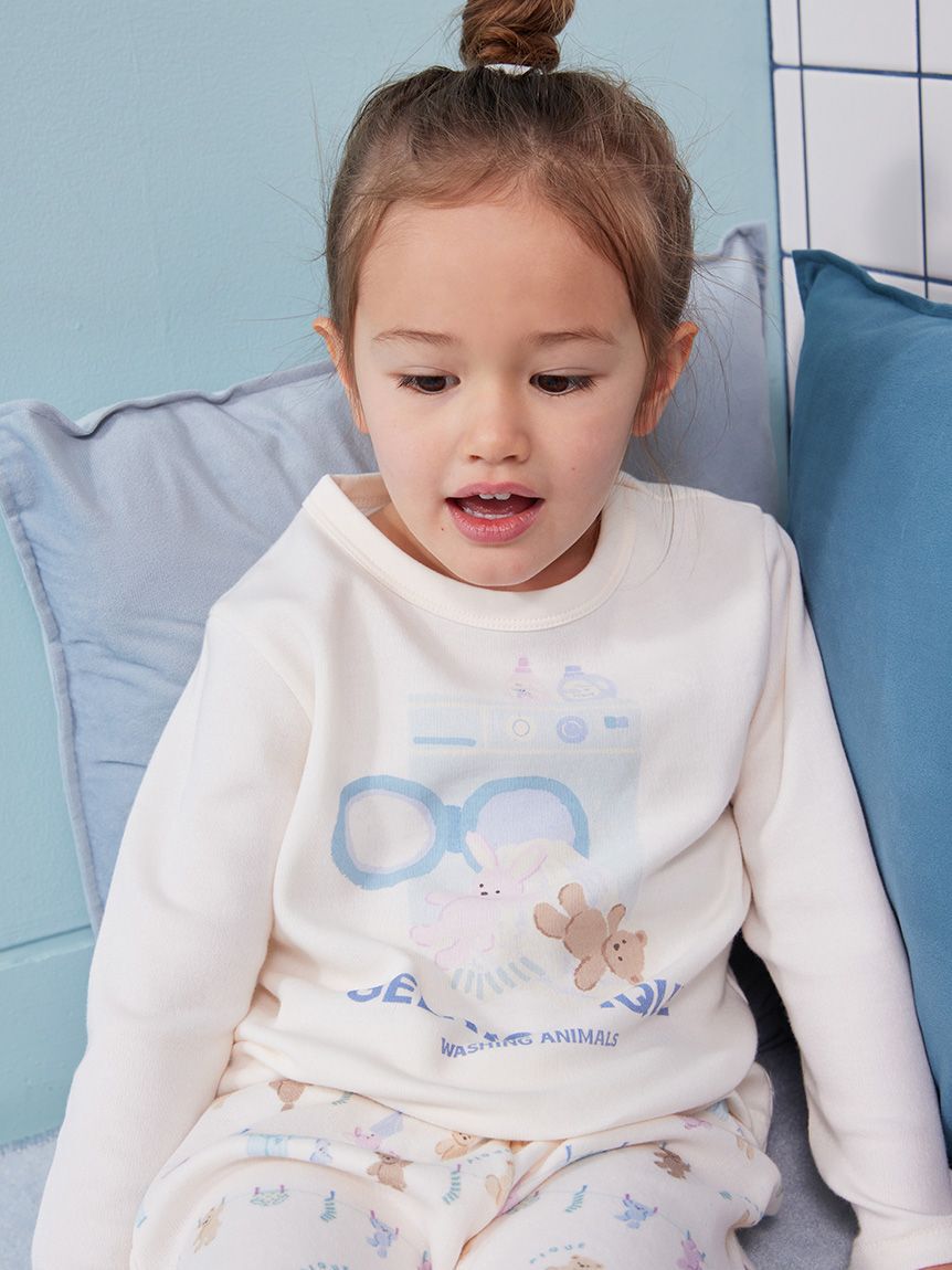 GELATO PIQUE KIDS & BABY「【KIDS】ウォッシングアニマルワンポイントロンT」|ルームウェア|