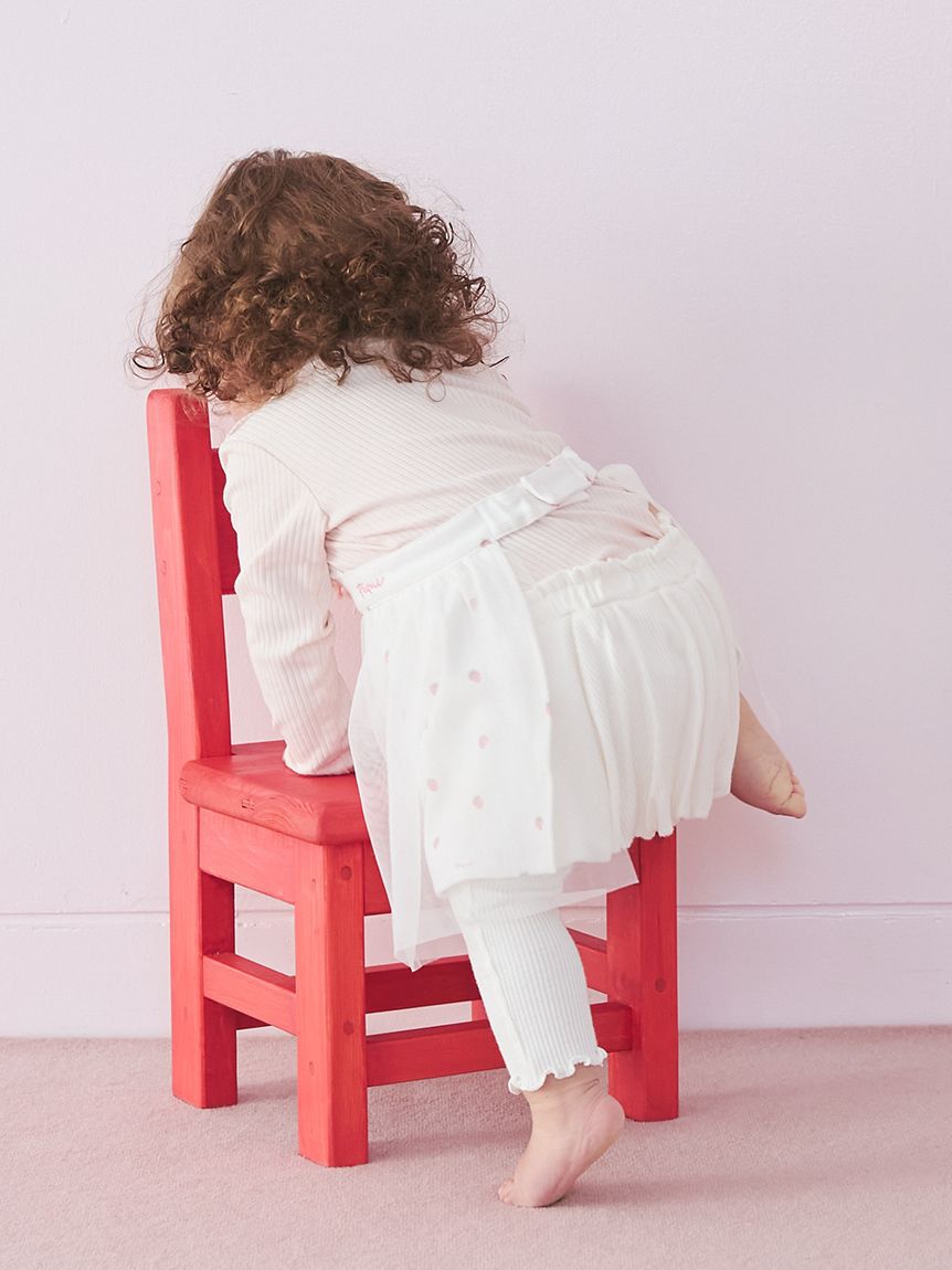 GELATO PIQUE KIDS & BABY「【BABY】ストロベリー柄チュールお食事エプロン」|スタイ|