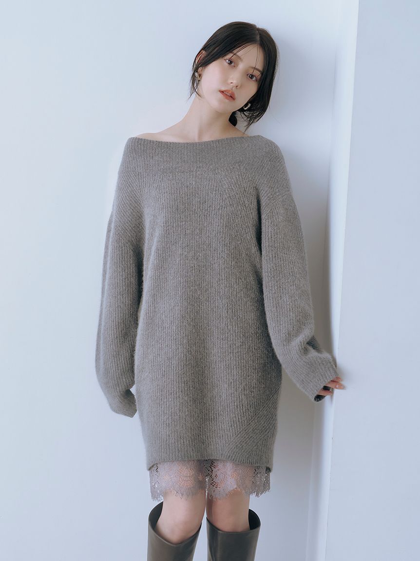 SNIDEL「ニットセットキャミミニワンピース」|ワンピース|