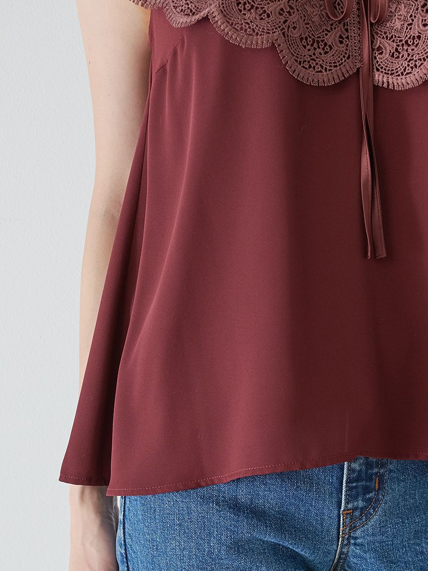 SNIDEL「エンブロイダリーレースカラーブラウス」|シャツ・ブラウス|