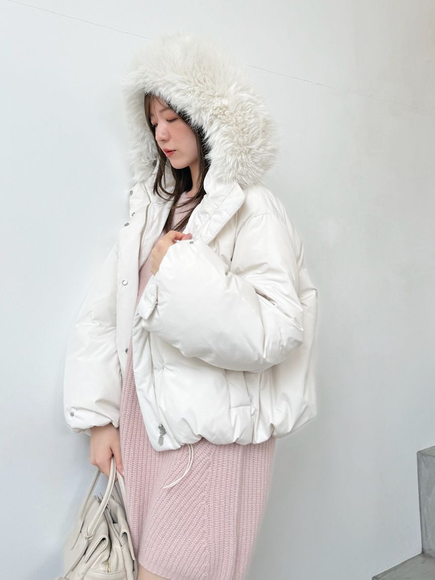 SNIDEL「【WEB限定カラーあり】西川フードファーショートダウン」|ダウン|