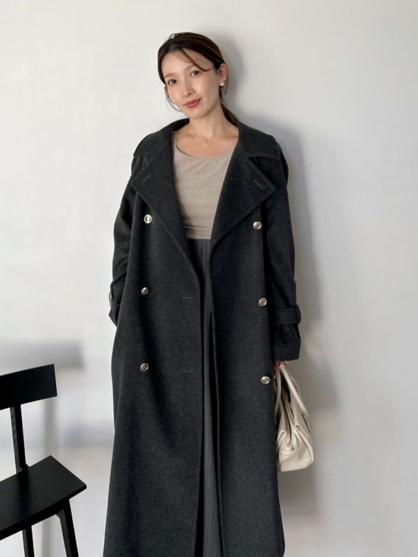 SNIDEL「ウールカシミヤスタンドカラーコート【カンヘウォン着用】」|チェスターコート|