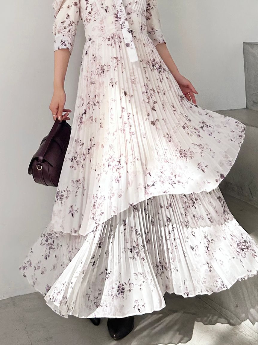 SNIDEL「Sustainableプリーツプリントワンピース」|ワンピース|