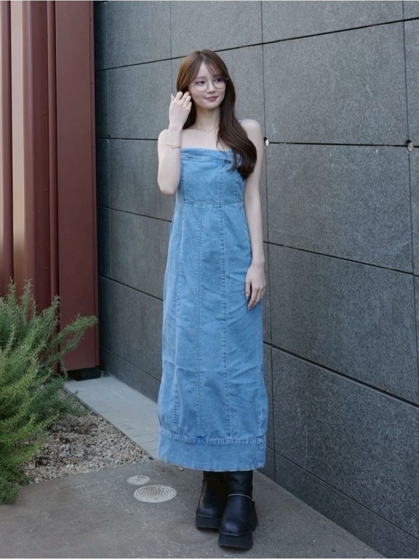 FRAY I.D「【Lee&times; FRAY I.D】ストレートデニムキャミワンピース」|ワンピース|