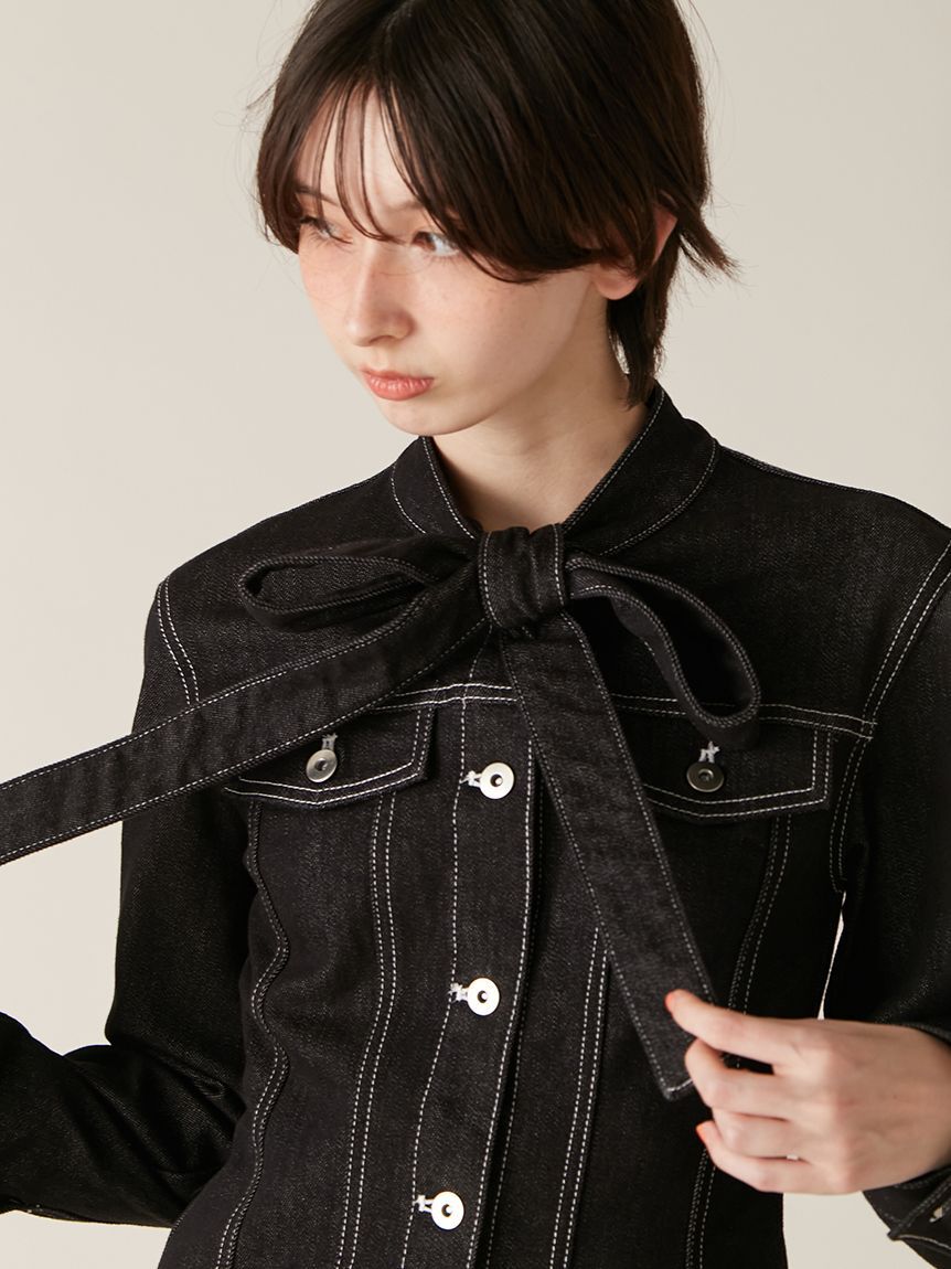 LILY BROWN「ボウタイデニムミニワンピース」|ワンピース|