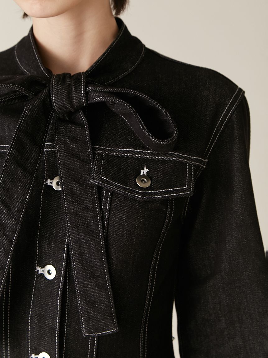 LILY BROWN「ボウタイデニムミニワンピース」|ワンピース|