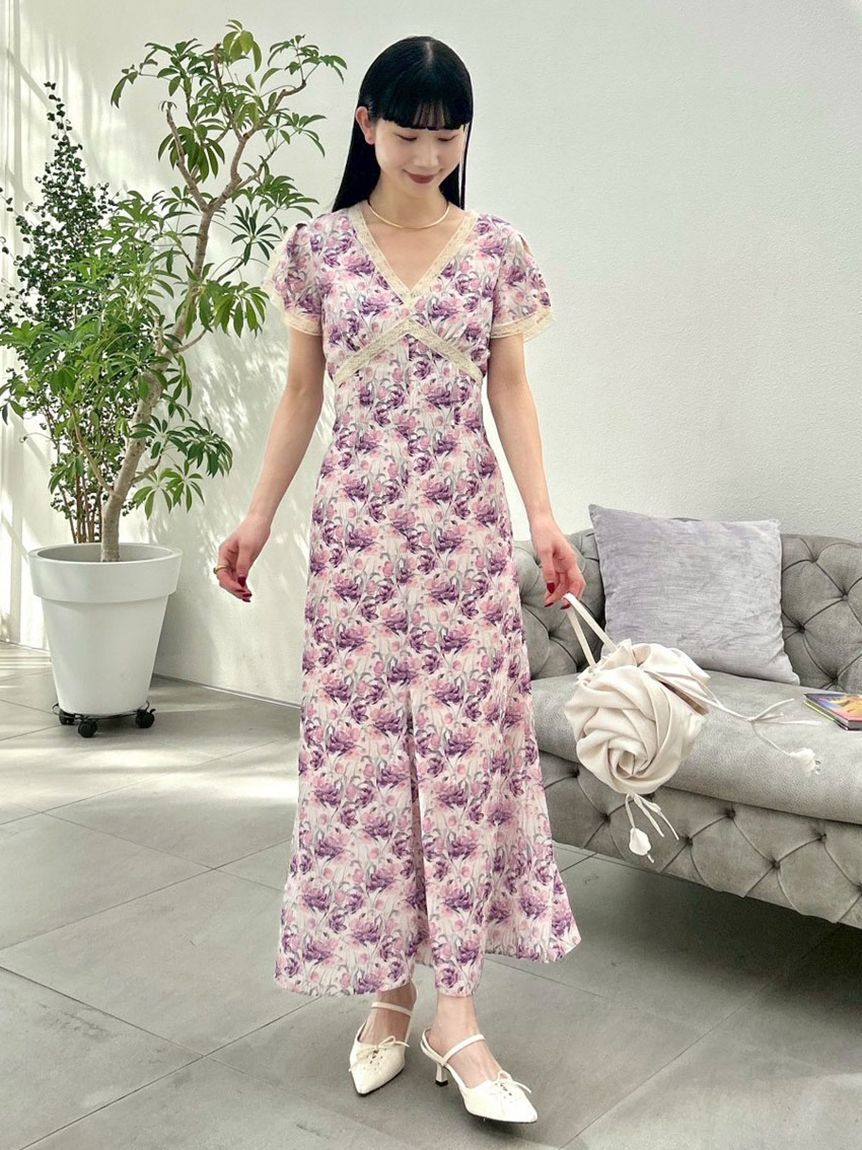 LILY BROWN「ロマンティックレーストリムプリントワンピース」|ワンピース|PPL