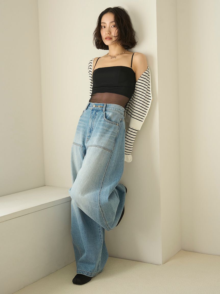 LILY BROWN Lingerie「シアーファンデノンワイヤー/キャミソール」|キャミソール|