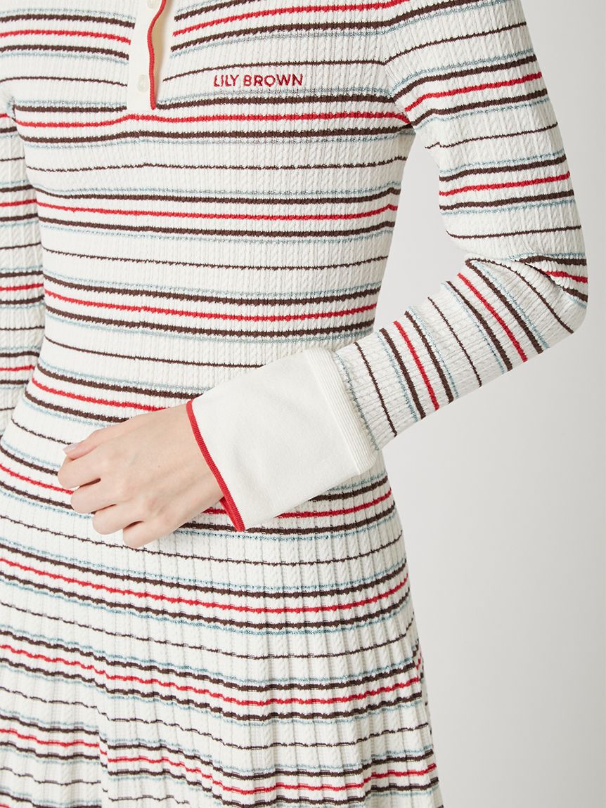 LILY BROWN「ロゴ刺繍ポロニットミニワンピース」|ワンピース|