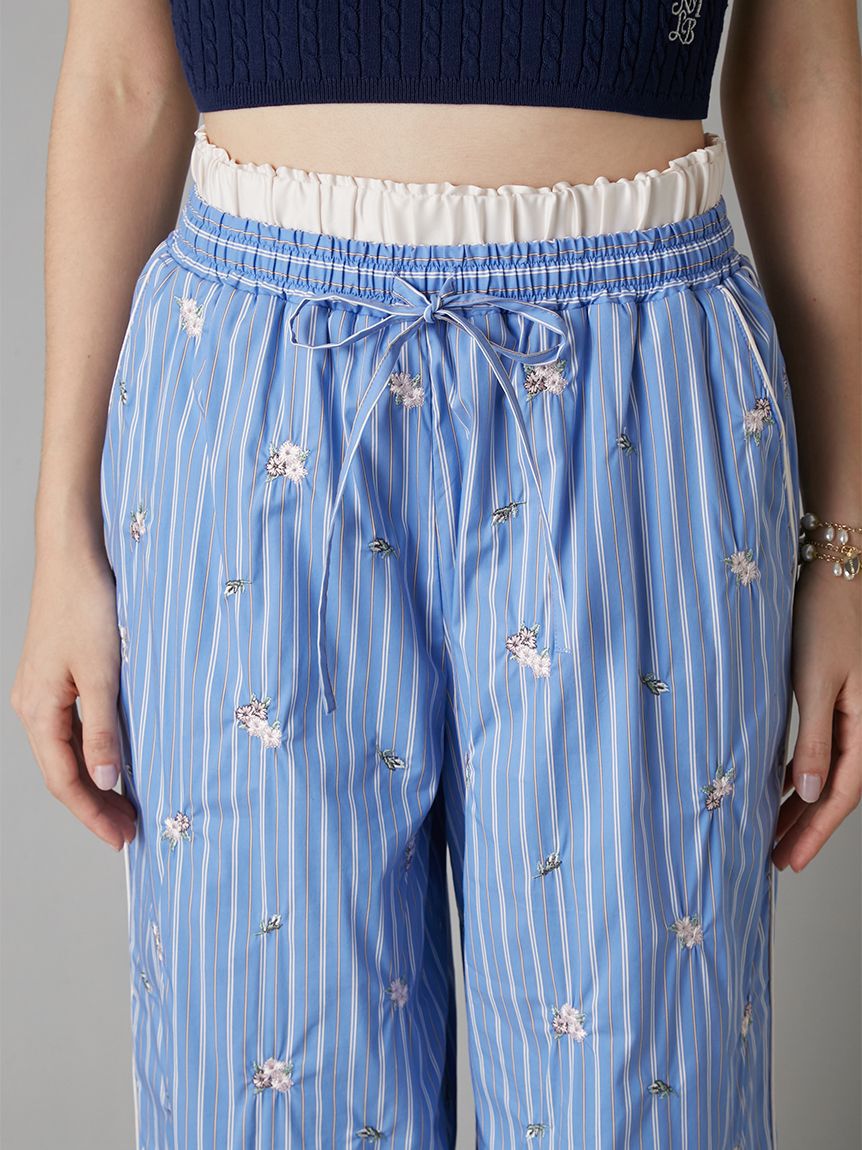 LILY BROWN「【LILY BROWN&times;KEITA MARUYAMA】レイヤードウエストストライプパンツ」|チノ|