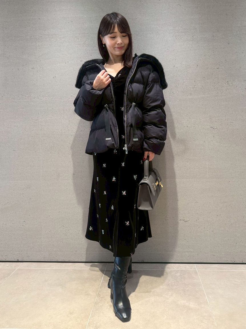 CELFORD「【撥水加工】ファー襟付きキルティングショートコート」|ダウン|