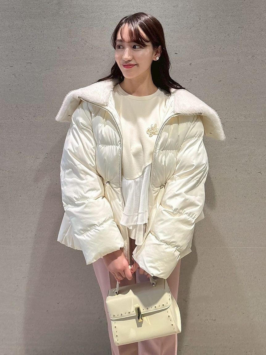 CELFORD「【撥水加工】ファー襟付きキルティングショートコート」|ダウン|