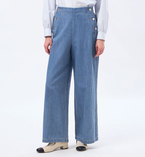MACKINTOSH PHILOSOPHY「【LEE4月号/蛯原友里さん着用】コットンリネンデニムマリンパンツ」|デニム|ライトブルー