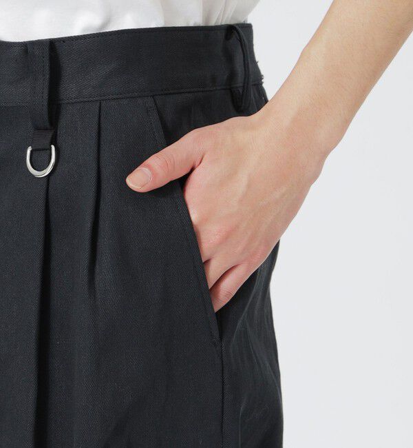  「2タックブラックバギーデニム」|デニム|