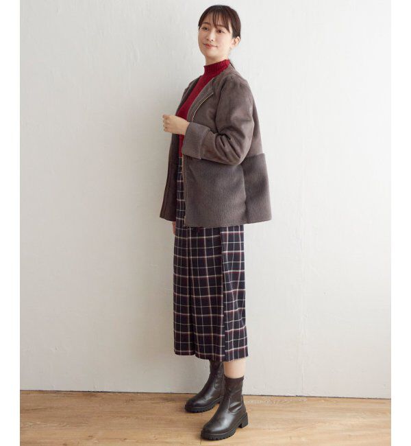 ikka「ファー切り替えジャケット」|その他|