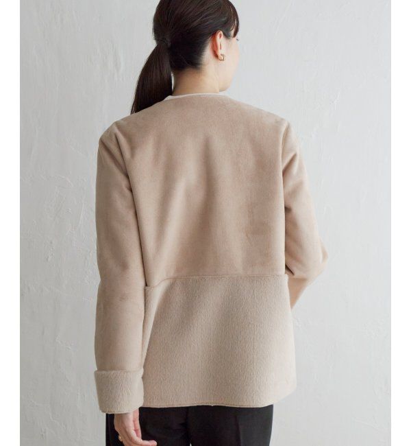 ikka「ファー切り替えジャケット」|その他|