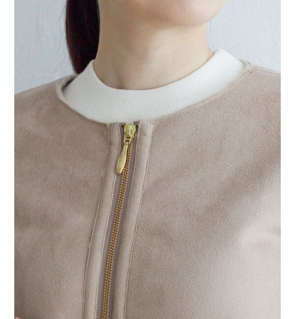 ikka「ファー切り替えジャケット」|その他|