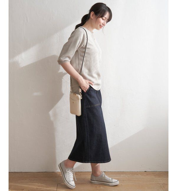 ikka「ふくれジャガード5分袖プルオーバー」|その他|