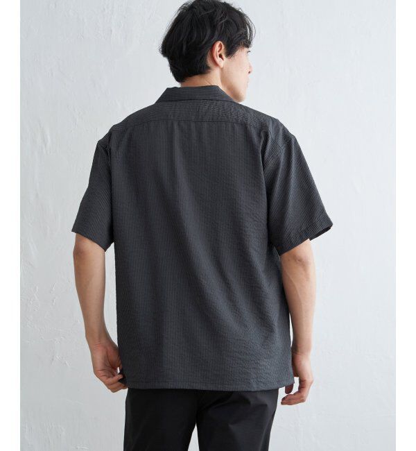 ikka「シャドーストライプオープンカラーシャツ」|シャツ・ブラウス|