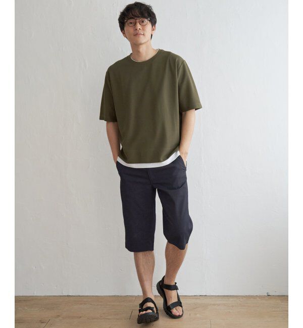 ikka「【吸水速乾】ドライ鹿の子5分袖レイヤードTシャツ」|Tシャツ・カットソー|