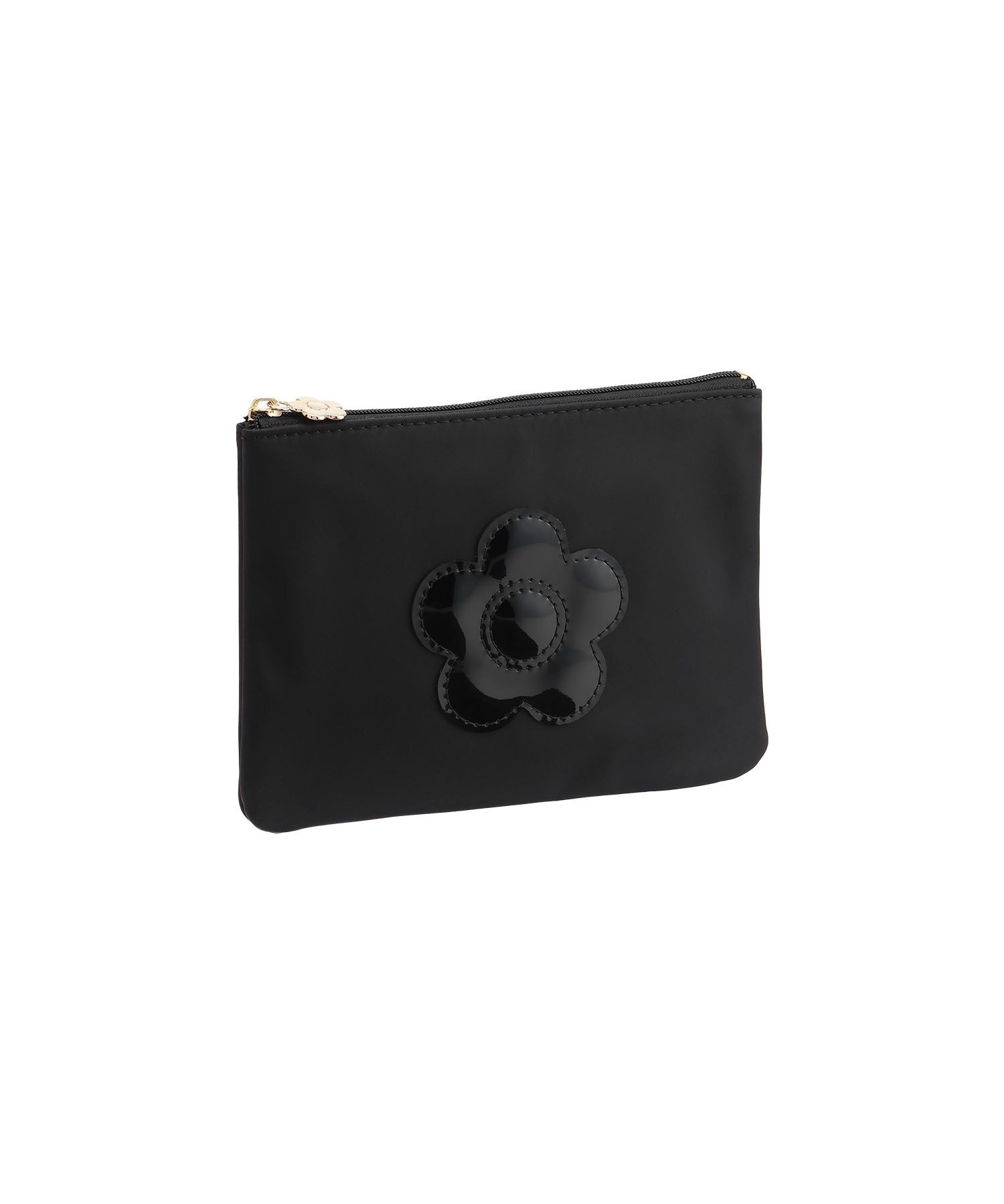 MARY QUANT「ナイロンエナメルデイジー フラットポーチミニ」|ポーチ|ブラック