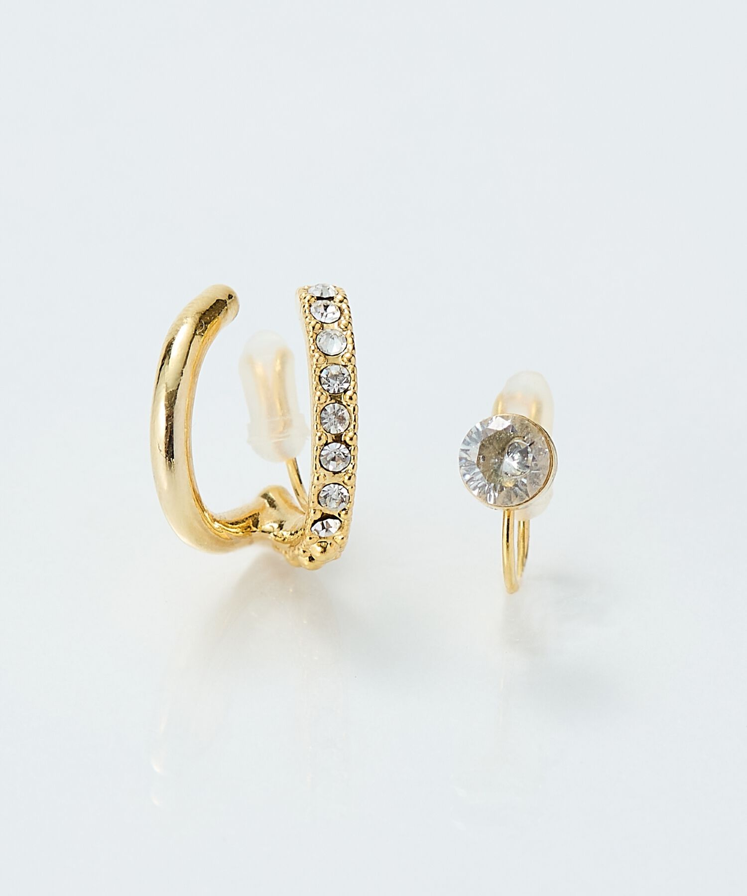 Phoebe「【金属アレルギー対応】2setプリズムビジューイヤーカフ　ゴールド/ニッケルフリー」|イヤリング|