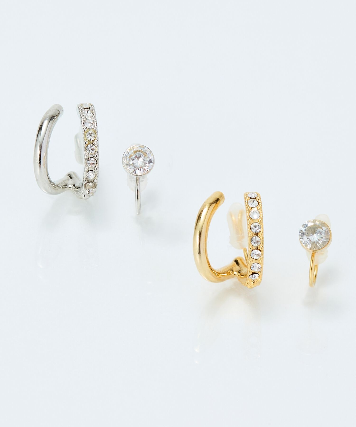 Phoebe「【金属アレルギー対応】2setプリズムビジューイヤーカフ　ゴールド/ニッケルフリー」|イヤリング|