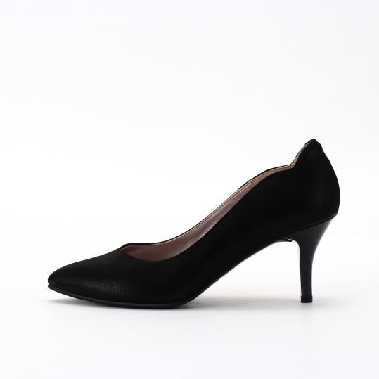 銀座かねまつ「LSBH2563METBLK 【本革】【防水】【Bウィズ】アクアベルスレンダーパンプス」|パンプス|