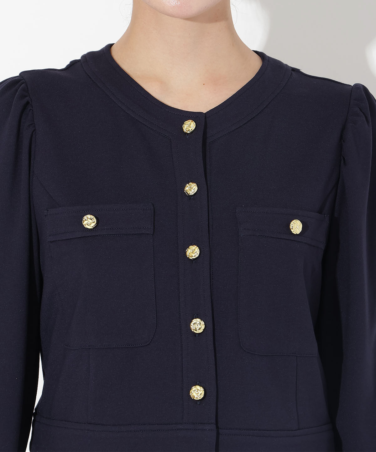 アンドクチュール「ポンチノーカラー長袖ジャケット」|その他|