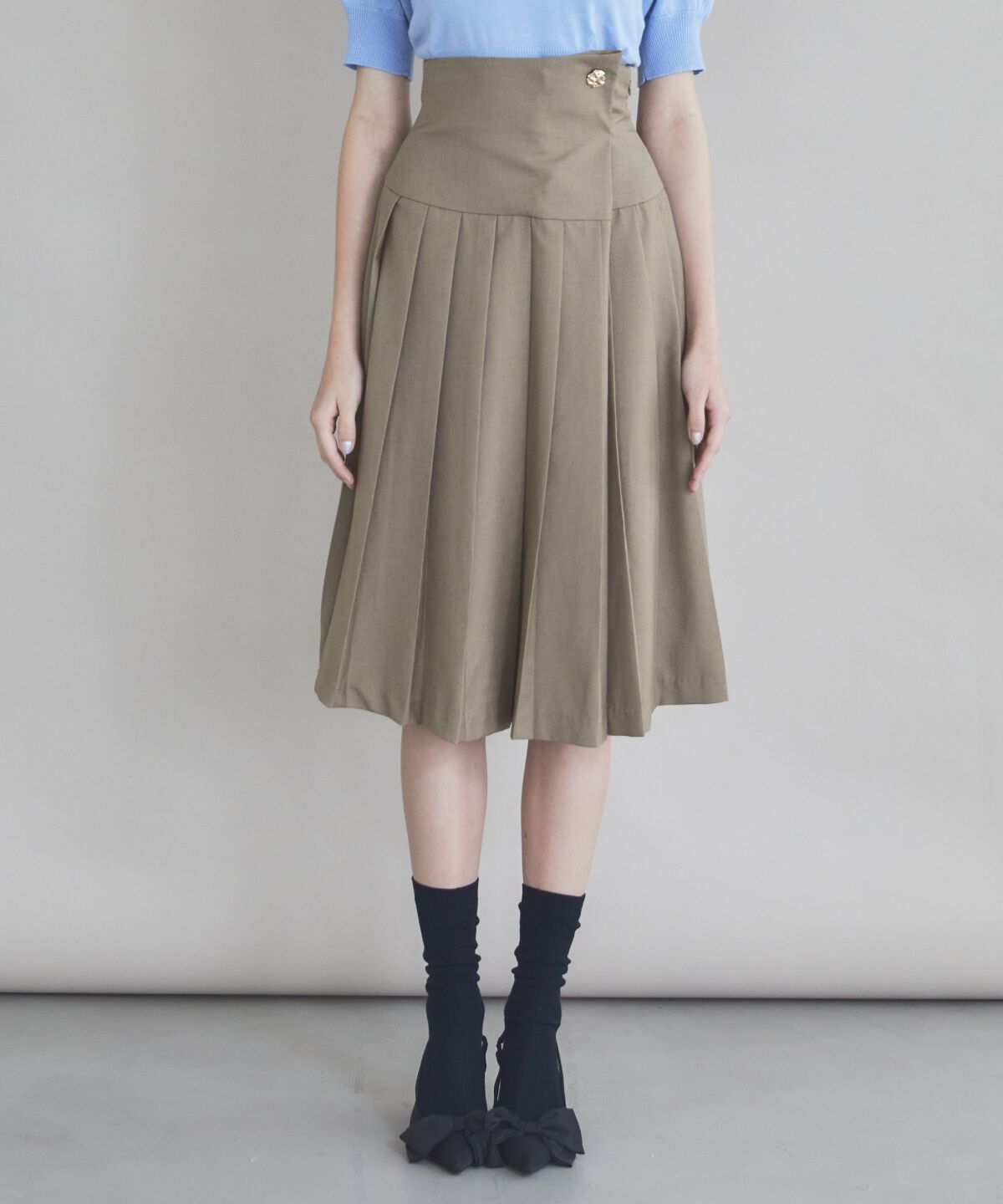 REDYAZEL「ロースイッチングプリーツスカート」|フレア|