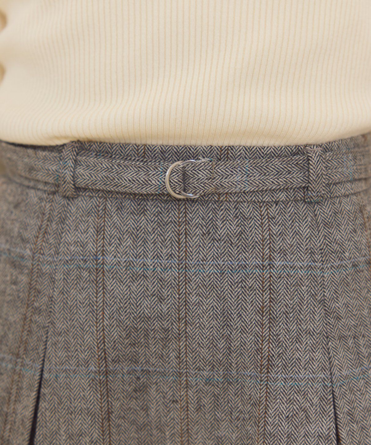 REDYAZEL「ヘリンボーンチェックタックミニスカート」|フレア|