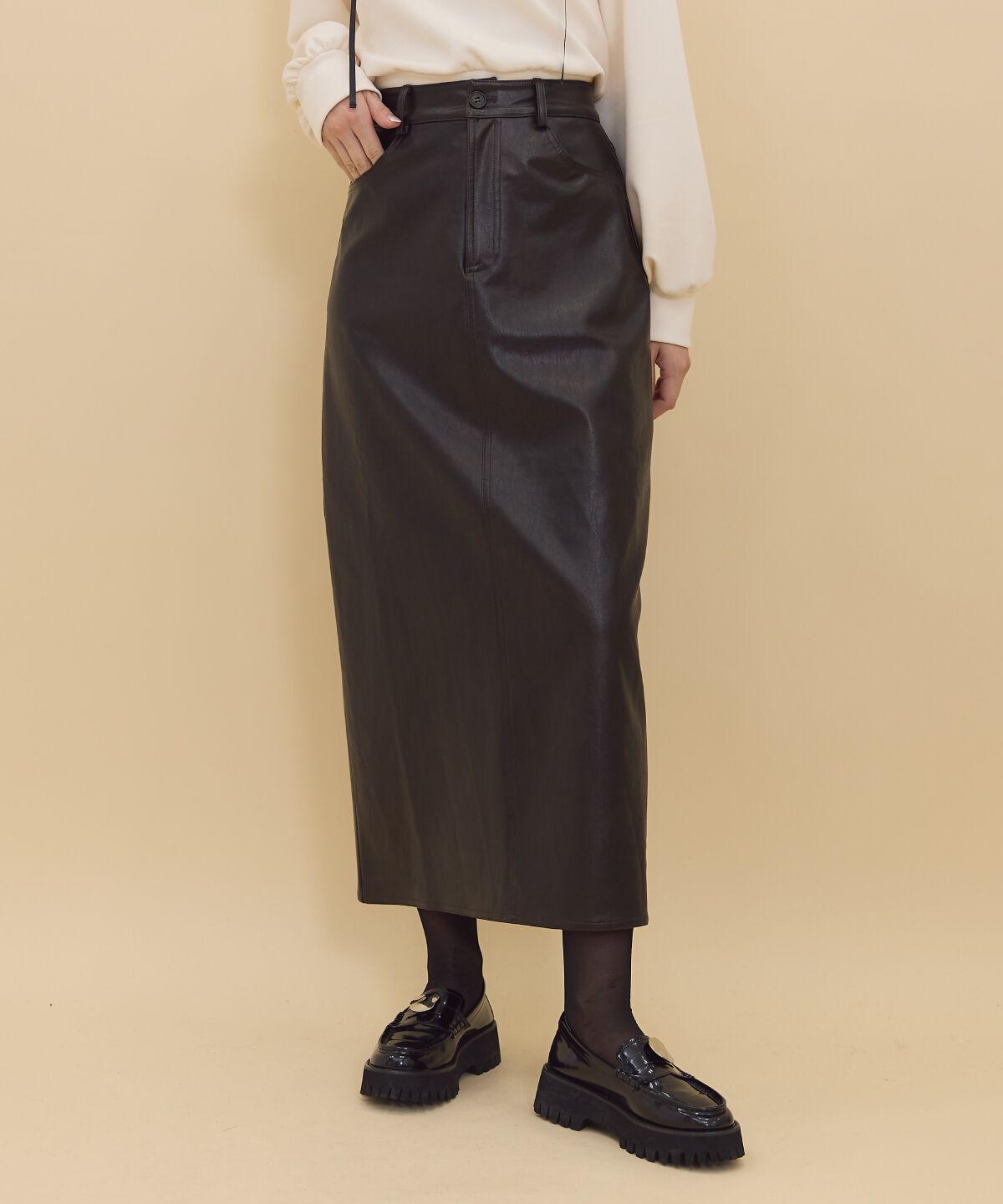 REDYAZEL「レザーロングスカート」|タイト|