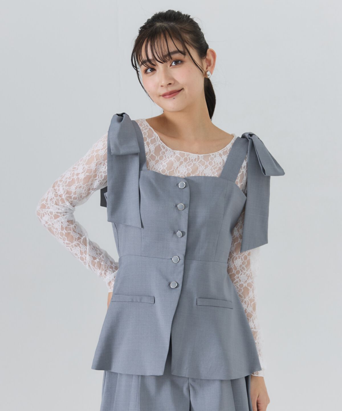 REDYAZEL「リボンショルダービスチェ」|キャミソール|