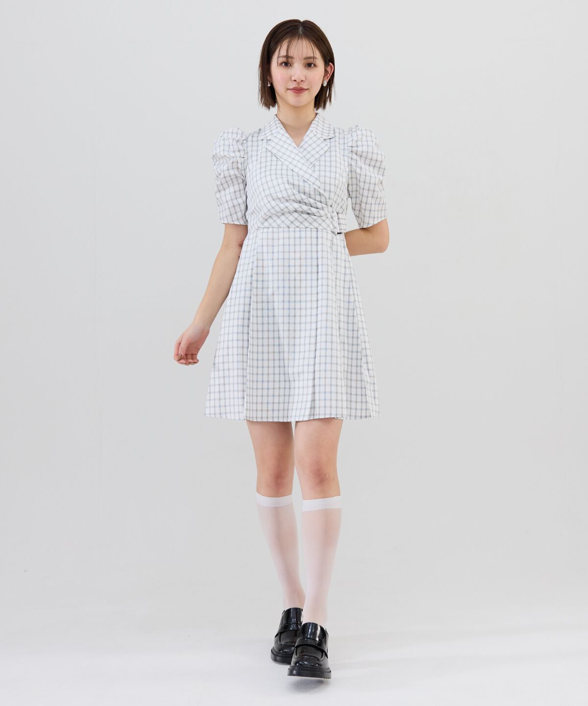 REDYAZEL「チェックミニジャケットワンピース」|ワンピース|