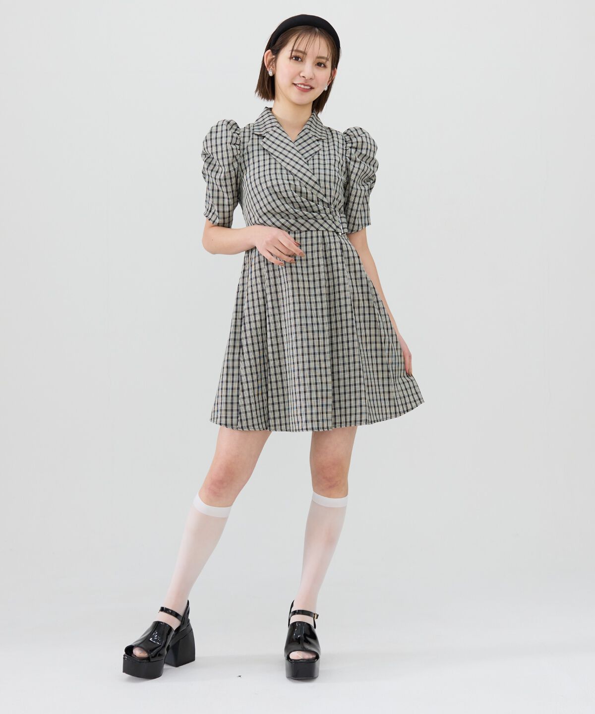 REDYAZEL「チェックミニジャケットワンピース」|ワンピース|