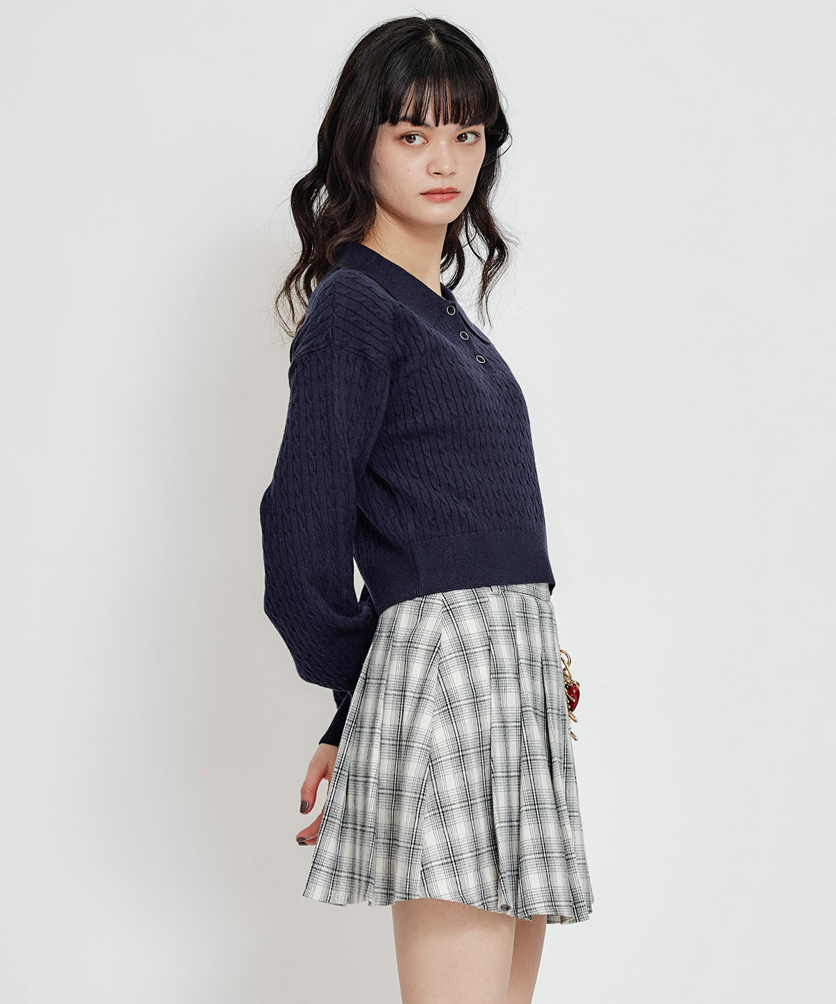 REDYAZEL「REDYAZEL&times;ハートチャームプリーツミニスカート」|タイト|