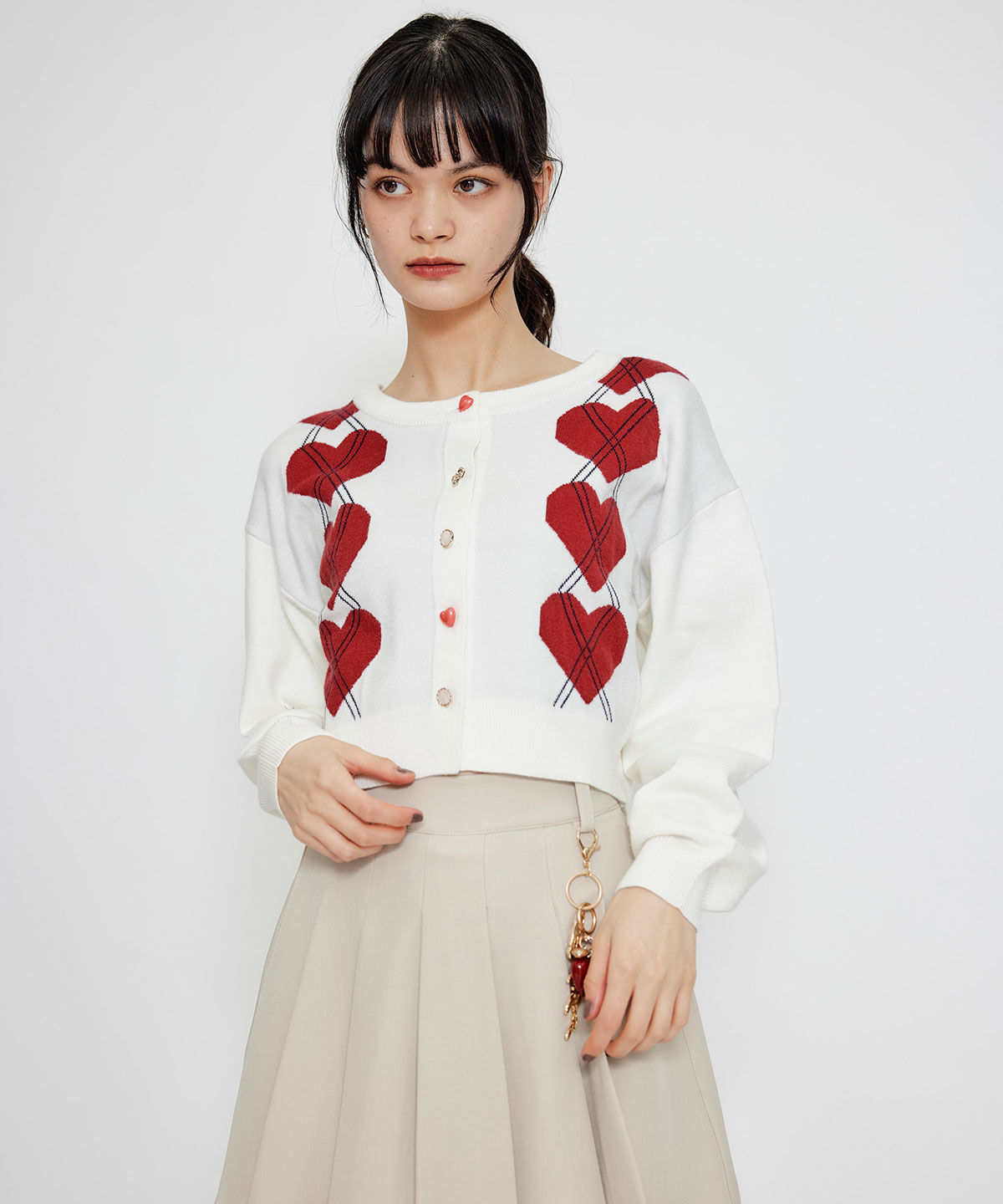 REDYAZEL「REDYAZEL&times;ハートチャームプリーツミニスカート」|タイト|