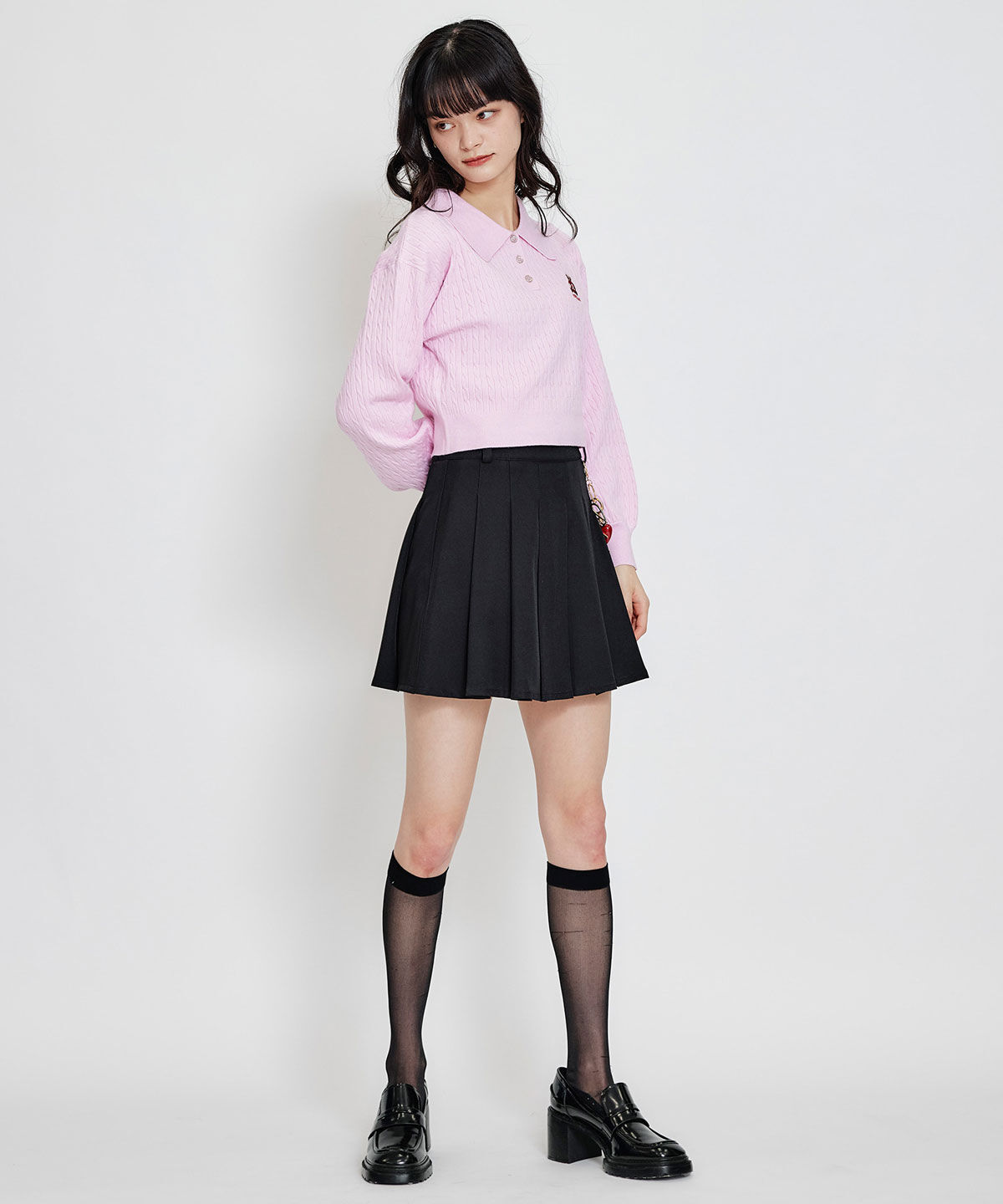 REDYAZEL「REDYAZEL&times;ハートチャームプリーツミニスカート」|タイト|