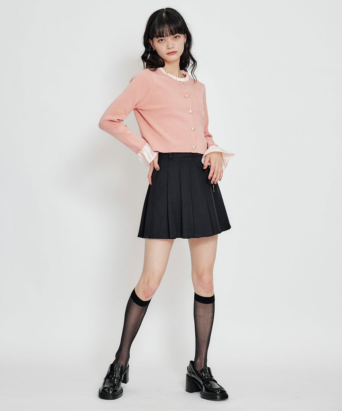 REDYAZEL「REDYAZEL&times;ハートチャームプリーツミニスカート」|タイト|