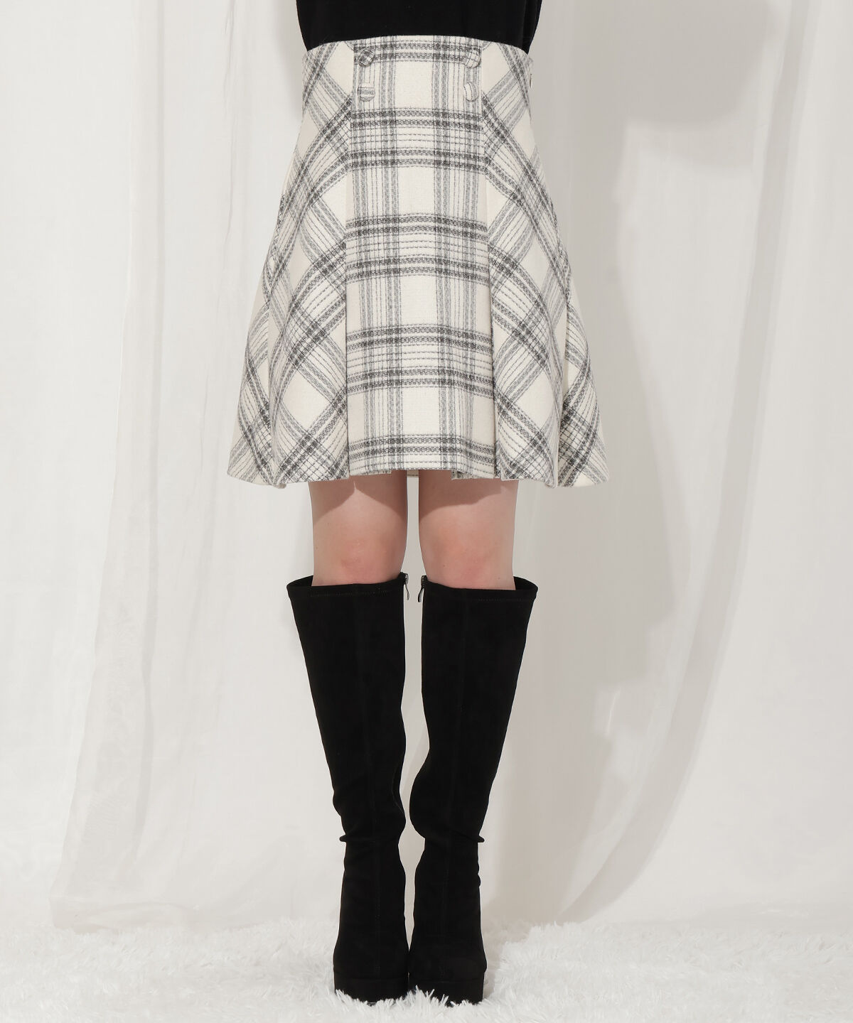 WILLSELECTION「ウールライクチェックスカート」|台形|