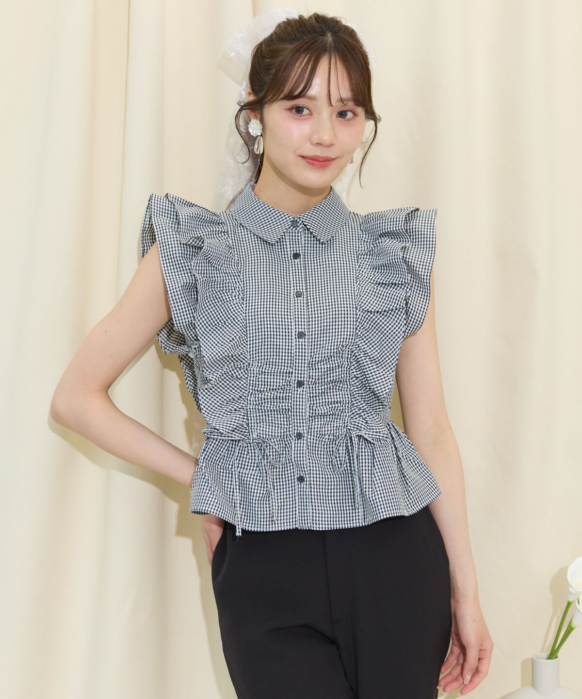 WILLSELECTION「ギャザーリボンフリルスリーブブラウス」|シャツ・ブラウス|