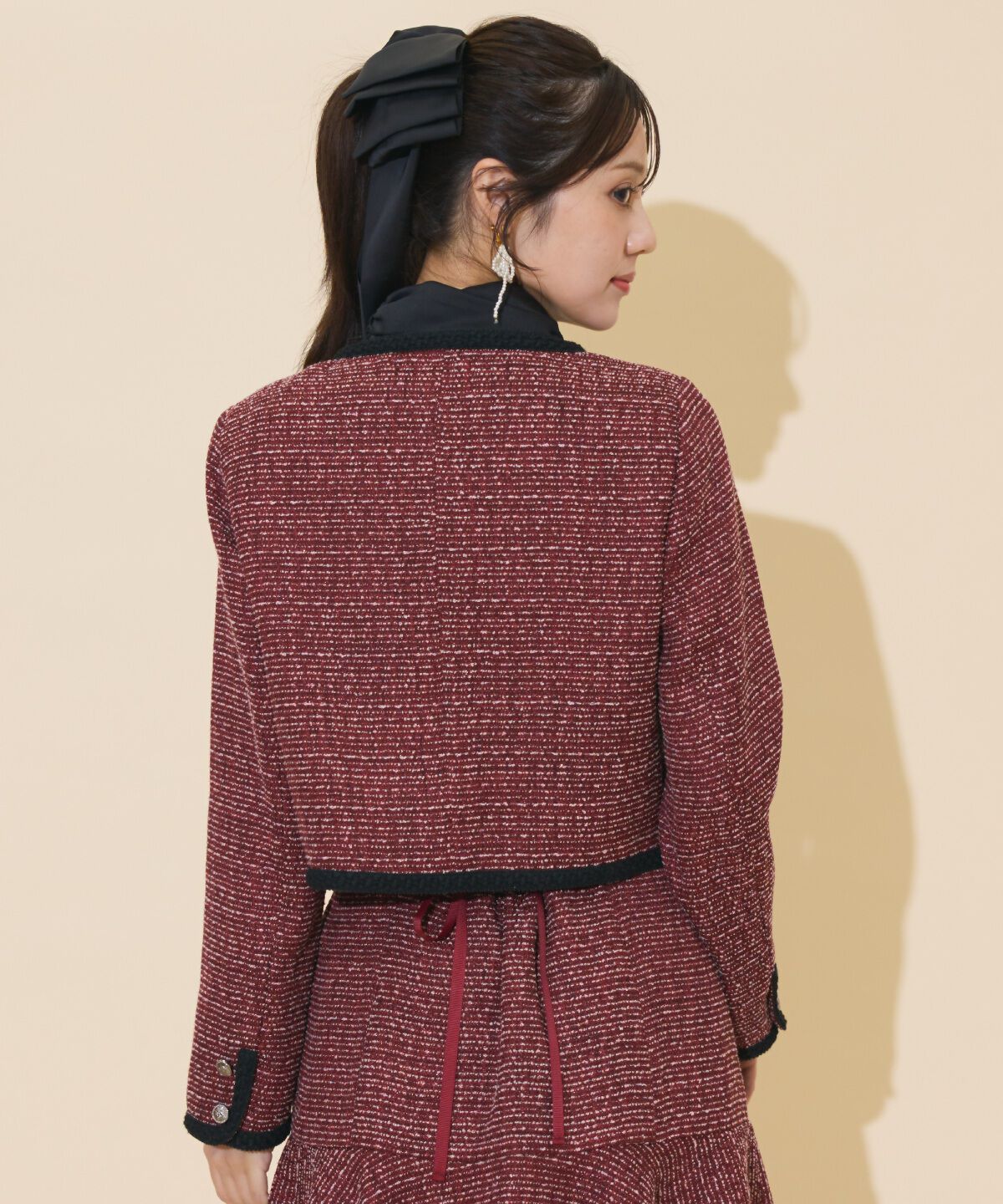 WILLSELECTION「ブレードデザインノーカラーツイードジャケット」|ノーカラージャケット|