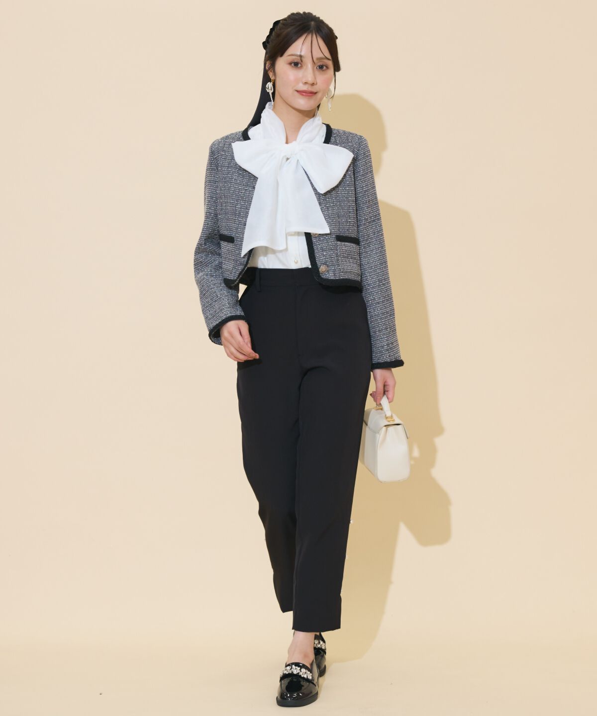 WILLSELECTION「ブレードデザインノーカラーツイードジャケット」|ノーカラージャケット|