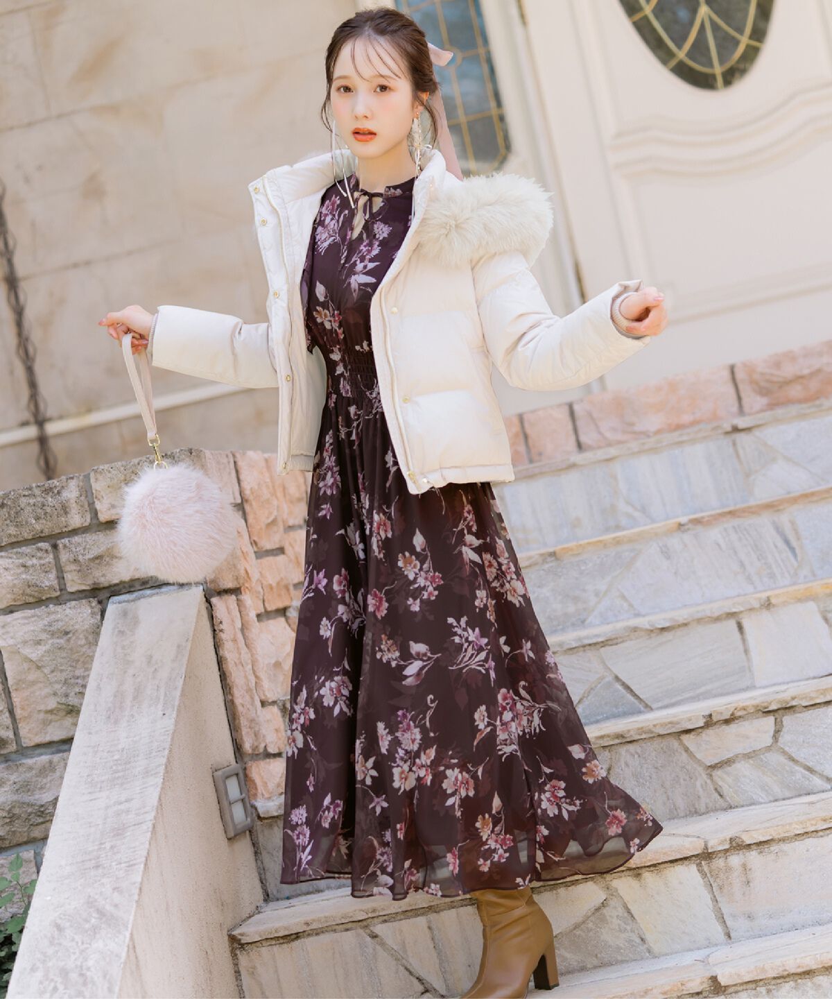 WILLSELECTION「ファー付きショートダウン」|ダウン|