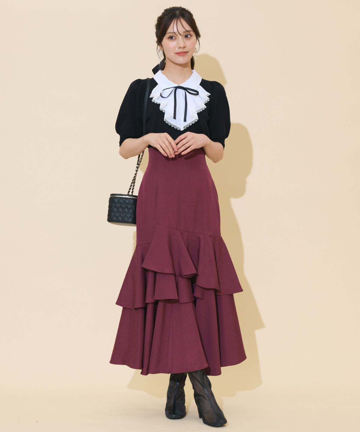 WILLSELECTION「アシメレイヤードハイウエストスカート」|フレア|