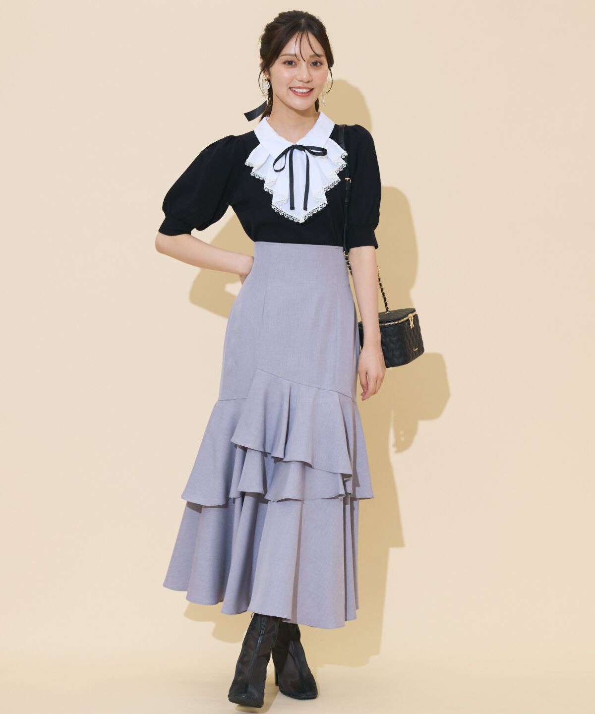 WILLSELECTION「アシメレイヤードハイウエストスカート」|フレア|