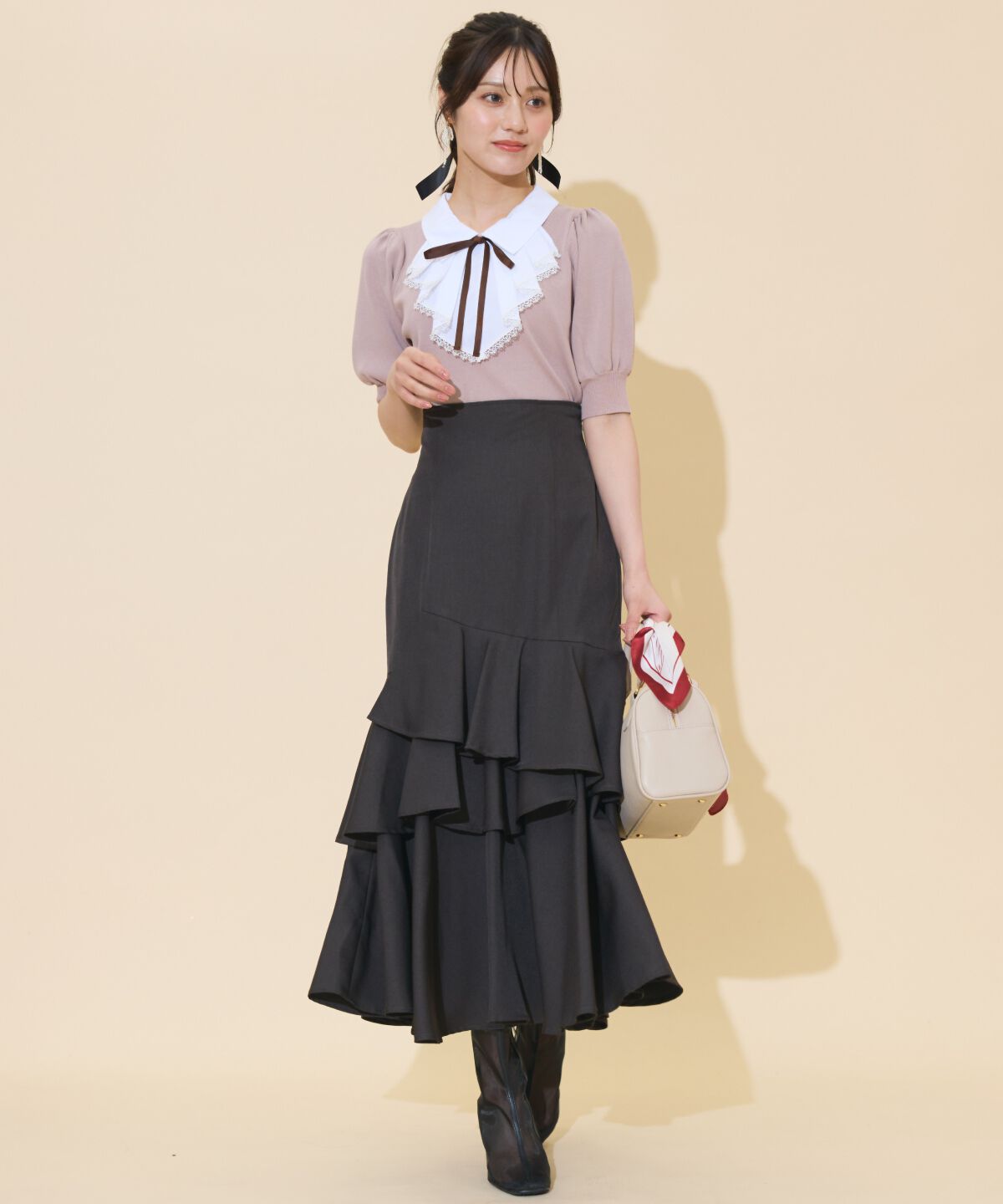 WILLSELECTION「アシメレイヤードハイウエストスカート」|フレア|